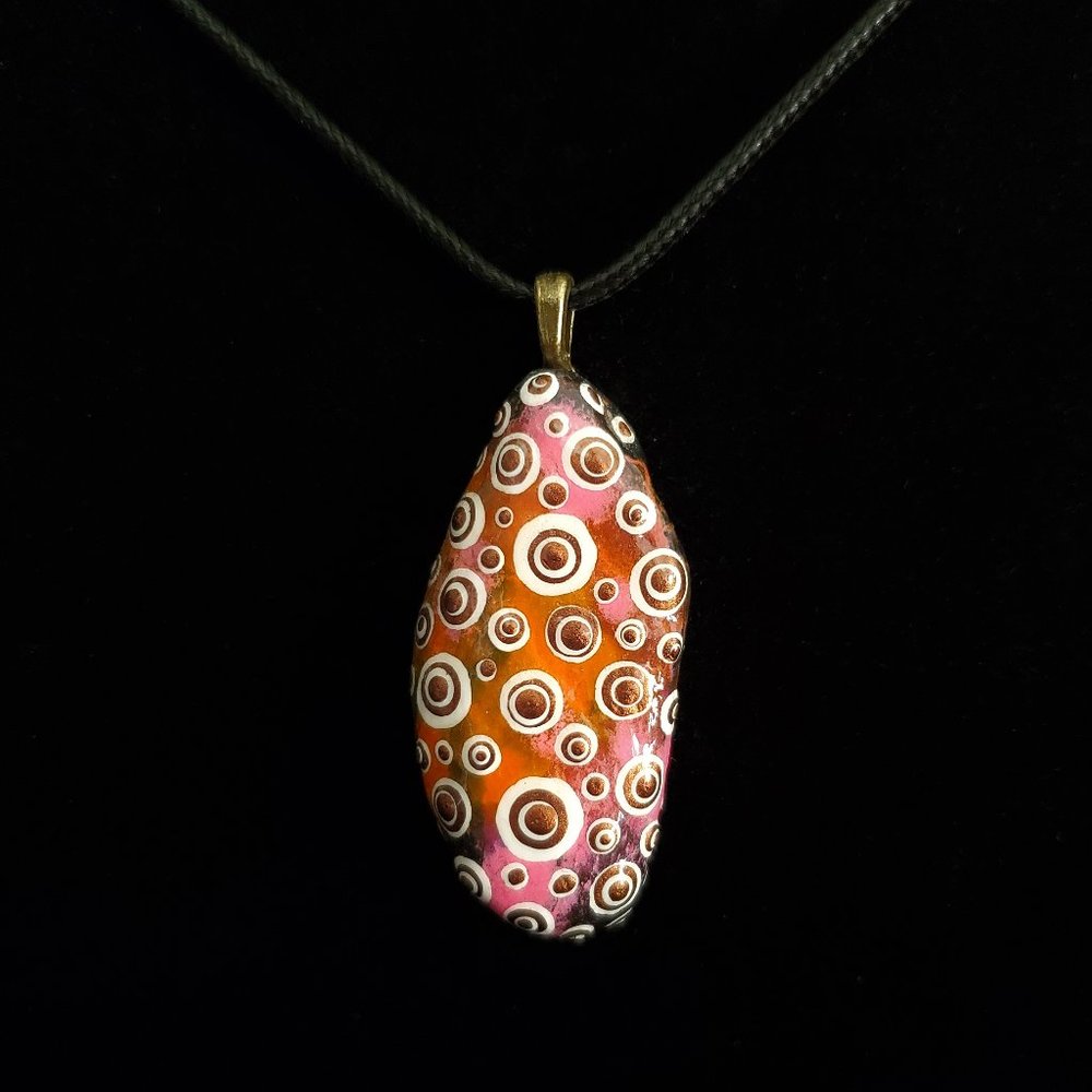 Hand Painted Dot Art Pendant